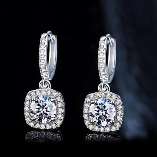 Regalos para Mujeres Huggies de Moissanite Baguette de FeikFeiz