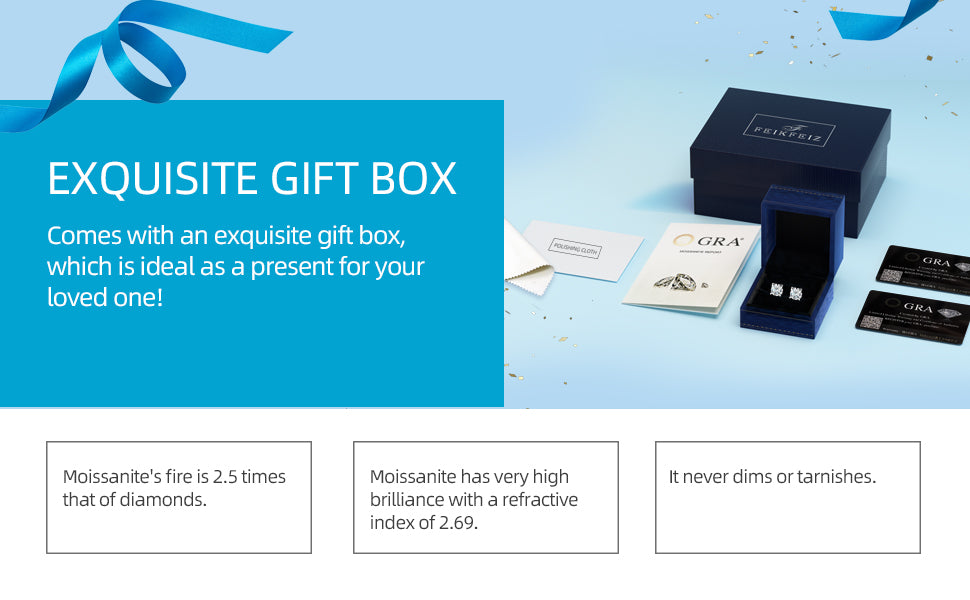 Moissanite Stud Earrings 0.5 1 Carat Lab Created Diamond 925 Sterling Silver Plated with 18K