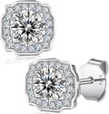 Moissanite Stud Earrings 0.5 1 Carat Lab Created Diamond 925 Sterling Silver Plated with 18K