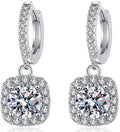 Women's Moissanite Pendant Earrings, 1CT Moissanite Diamonds, Lab-Created, Rhodium-Plated, Silver Earrings Studs, Jewelry Gift.