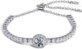 Moissanite tennis bracelet, 2CT 8mm lab-created moissanite diamonds, rhodium-plated, adjustable silver and white gold bracelet for women, stylish, jewelry gift.