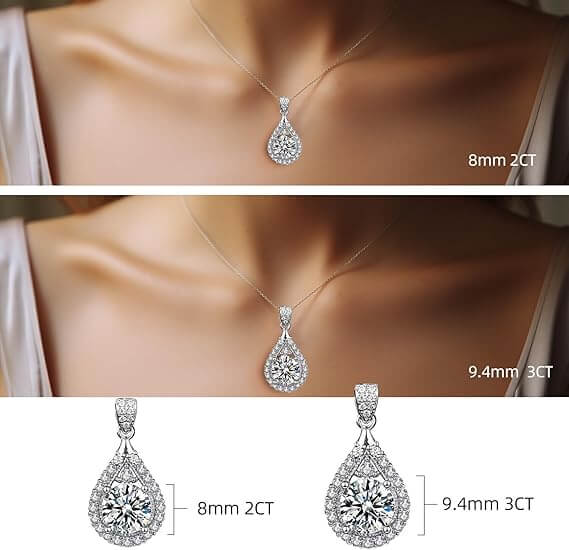 waterdrop teardrop moissanite pendant necklace elegant design