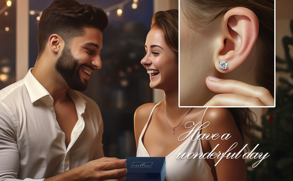 Moissanite Stud Earrings 0.5 1 Carat Lab Created Diamond 925 Sterling Silver Plated with 18K