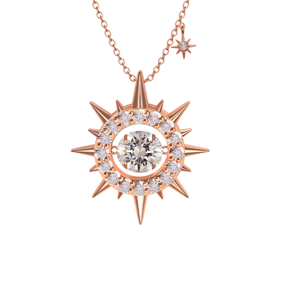 FEIKFEIZ 0.5CT rose gold moissanite necklace D color VVS1 sun pendant