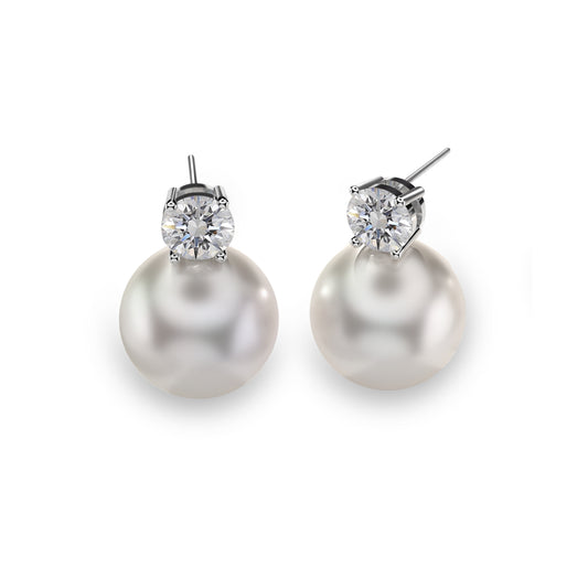 FEIKFEIZ pearl moissanite earrings for women