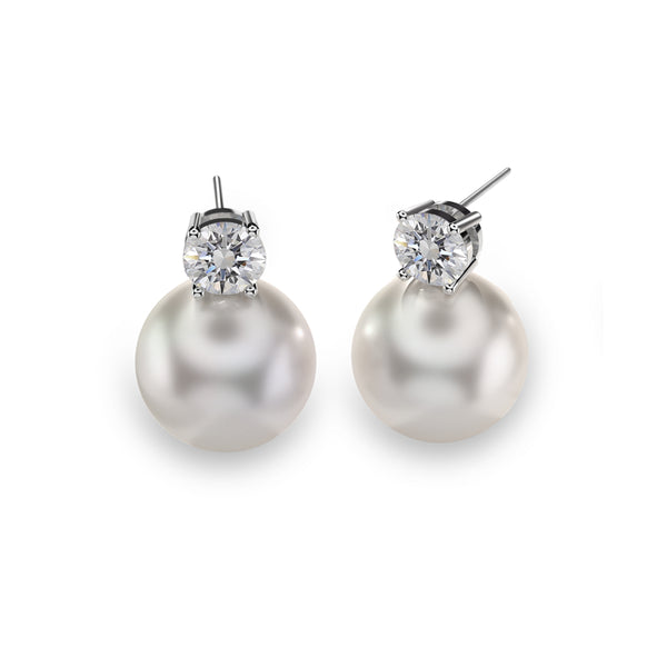 FEIKFEIZ pearl moissanite earrings for women