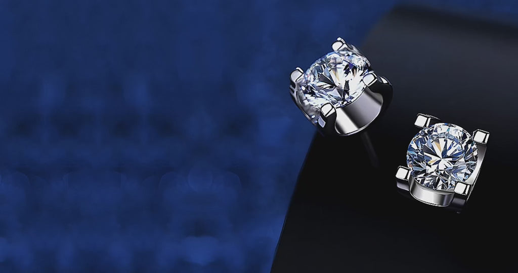 Moissanite Stud Earrings 0.5 1 Carat Lab Created Diamond 925 Sterling Silver Plated with 18K